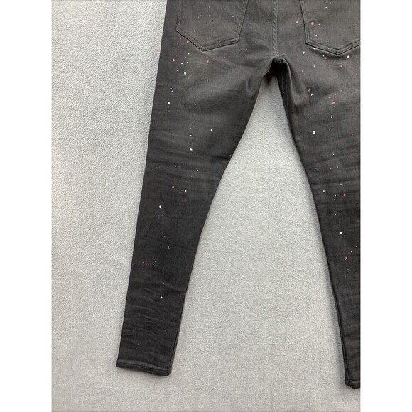 Reelistik NYC Denim Jeans Men's Size 32 Black Wash Racerstripe Paint Splash - Picture 16 of 16